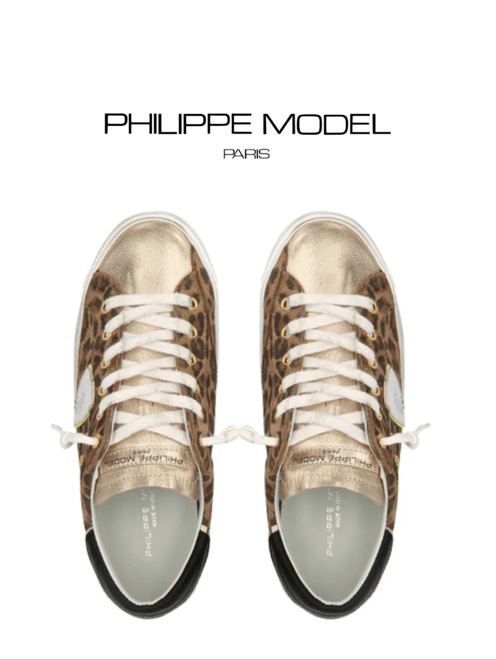 Philippe Model - Women Prsx Sneakers - Animalier Leo - Beige - Size 8 US - Picture 2 of 8